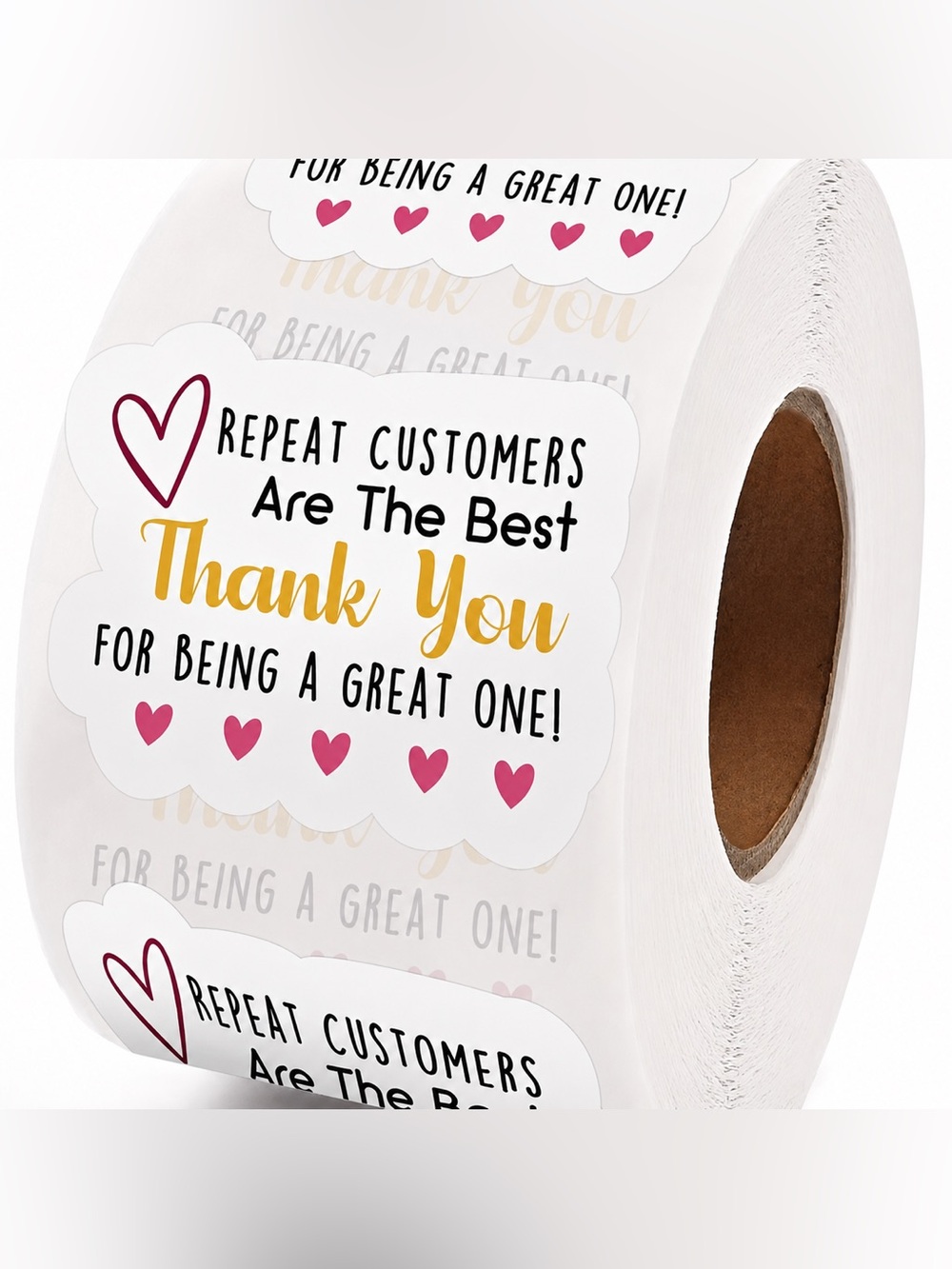 Thank You Repeat Customers Sticker Roll 200 Count NWOT